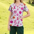 thumbnail image 2 of NAMTYQX Breast Cancer Awareness T-Shirts Short Sleeve Scrub Shirts for Women Hot Pink Size 2XL, 2 of 4