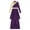 Purple, variant on Women's Praise Dance Outfit Color Block Worship Dress with Pants Liturgical Dancewear Purple M