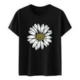 thumbnail image 5 of Women's T Shirts Short Sleeve Sunflower Plus Size Loose Blouse Girl Graphic Tees Summer Casual T-shirt Tops, 5 of 5