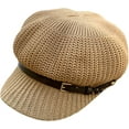 thumbnail image 5 of CoCopeaunts Newsboy Cap Summer Women Knit Mesh Breathable Baker Boy Painter Hat Adjustable Belt Pure Color Shade Beret Hat, 5 of 7