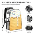thumbnail image 4 of Zufioo White Ice Cream Print Transparent Backpack, 16-inch PVC Waterproof Schoolbag, Suitable for Campus Work and Travel, Unisex, 4 of 7