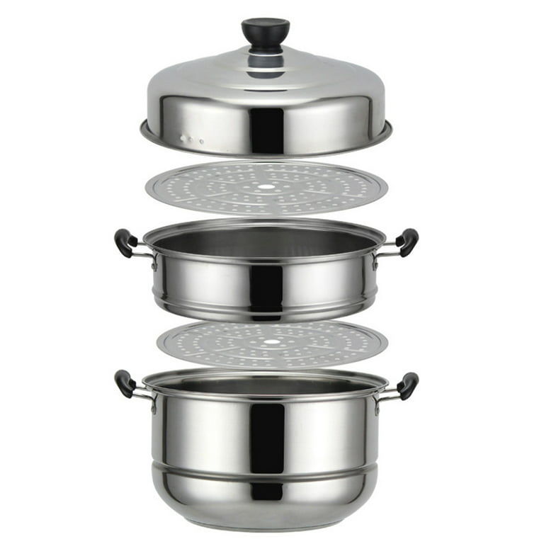  DOITOOL Stainless Steel Steamer Pots, 5 Tier Steamer Cooking  Pots, Steam Soup Pots with Lid, Cookware Steaming Pots (5 Layers 28cm):  Home & Kitchen