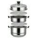 thumbnail image 5 of EeaseMX Vaporera multifunción de acero inoxidable de tres capas, universal, para cocina de inducción y gas (28 cm) (doble fondo), 5 of 7
