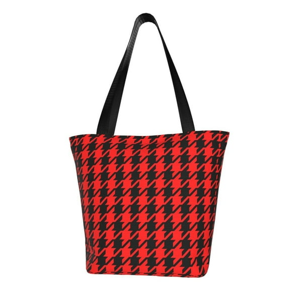 Honeii Retro red and Black Houndstooth Print Women Top Handle Satchel Handbags,Fashion Handbag,Messenger Tote Bag Purse for Women,Shoulder Bag Handbag for Travel, Work