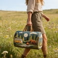 thumbnail image 7 of Quilted Hippie Van Duffle Bag with Adjustable Strap, Medium 18-inch Bohemian Weekender Bag for Travel, Durable Polyester Quilted Carryall for Gym Yoga Dance,V, 7 of 7