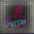 thumbnail image 3 of Craftnamesign Heart Tattoo Neon Sign, Tattoo Studio Wall Art, Tatto LED Sign, 3 of 4