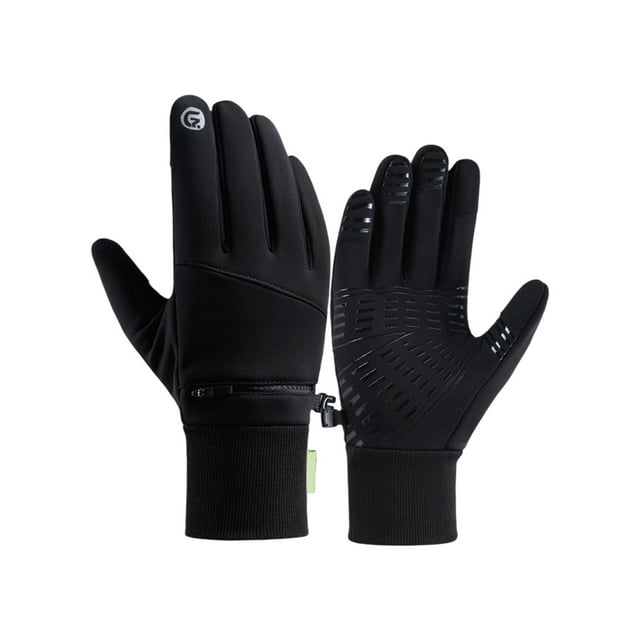 Winter Gloves for Men Outdoor Riding Touch Screen Texting Windproof Warm Sports Work Gloves for Cold Weather Anti-Slip Pvc Palm Fleece Lining, 1 Pair of Gloves