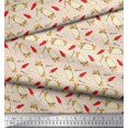 thumbnail image 3 of Soimoi White polyester Crepe Fabric Red Chilli & Tacos Food Print Sewing Fabric Yard 42 Inch Wide, 3 of 3