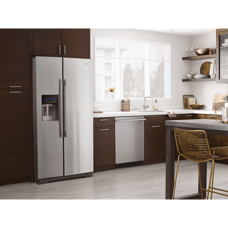 Whirlpool - 20.6 Cu. Ft. Side-by-Side Counter-Depth Refrigerator - Stainless steel