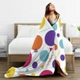 thumbnail image 6 of Multicolored Dot Print Blanket, Fluffy Soft Cozy Blanket Flannel Plush Microfiber Couch Throw, Bedding, 80"x60", 6 of 7