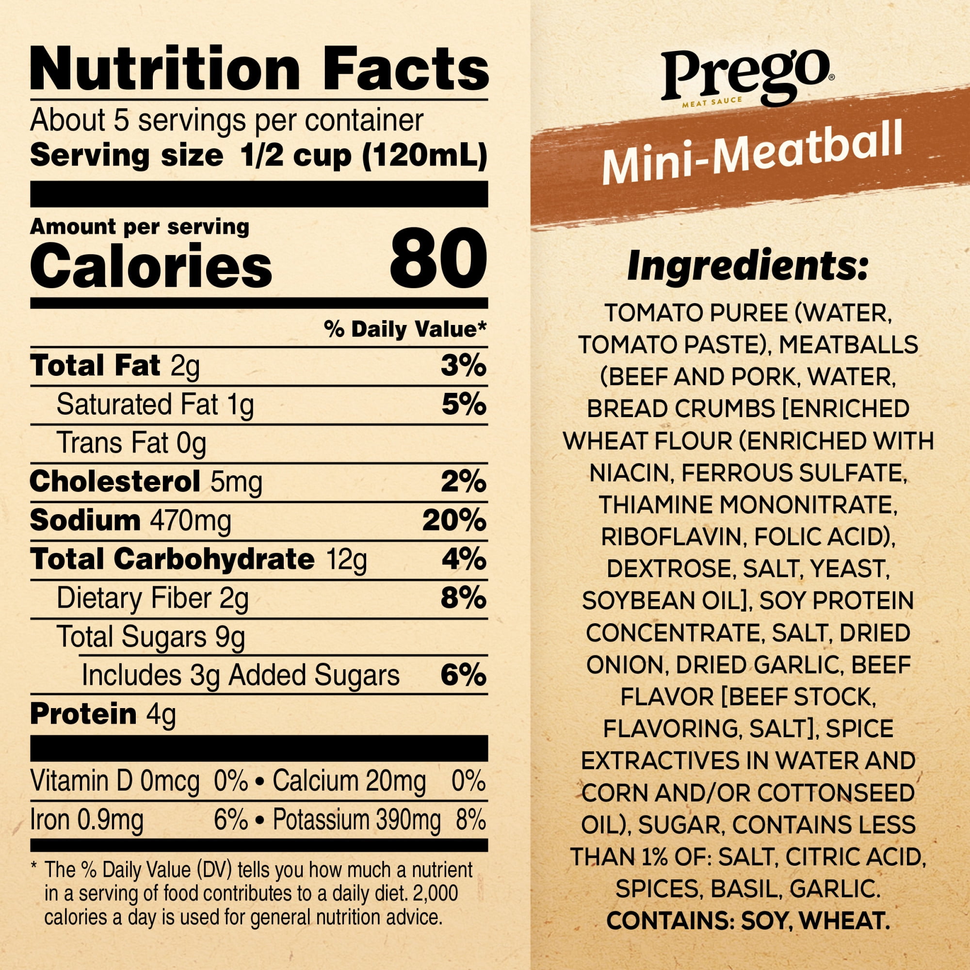 Prego Mini-Meatball Pasta Sauce, 24 oz Jar