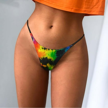 

2PC Underwear Women Thong Panties Fashion Print Comfortable Low Waist Panties