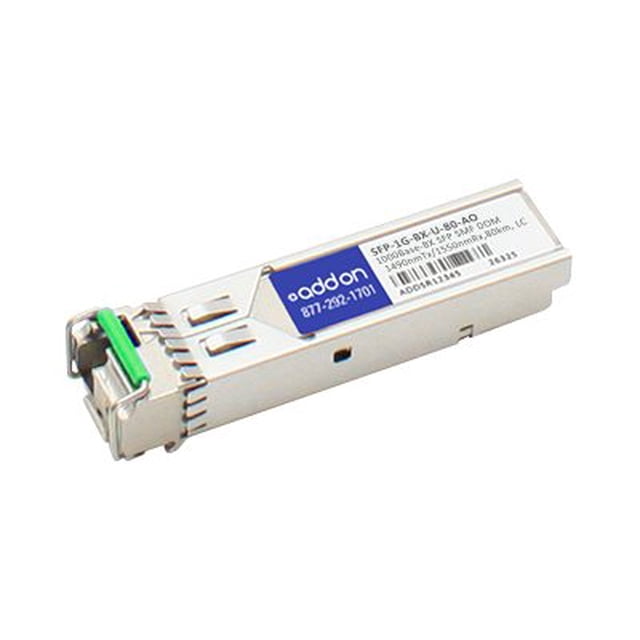 AddOn MSA Compliant 1000Base-BX SFP Transceiver - SFP (mini-GBIC) transceiver module - GigE - 1000Base-BX - LC single-mode - up to 49.7 miles - 1490 (TX) / 1550 (RX) nm