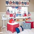 thumbnail image 5 of Kitchen Cafe Valance Curtain for Small Windows,Memorial Day Patriotic Blue Red Star Rod Pocket Short Valances American Flag on Cotton Linen Window Treatment for Living Room/Bedroom/Bathroom,54x18in, 5 of 7