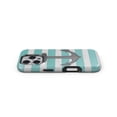 thumbnail image 4 of DesignSkinz Scratch-Resistant Hard Slim Case Compatible with iPhone 12 Pro (Compatible with MagSafe) - Teal Stripes with Gray Nautical Anchor, 4 of 9