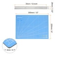 thumbnail image 2 of A4 Cutting Mat 12" x 9" Blue Craft Mat Non-Slip Cutting Board with 12" Stainless Steel Ruler for Sewing Quilting, 2 of 6