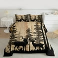 thumbnail image 3 of Manfei Wildlife Deer Elk Bedding Comforter Set for Man, Rustic Farmhouse Wooden Plank Twin Comforter Sets, Brown Animal Reversible Bedding Set, Luxury Bedroom Decor, 2-Piece, 3 of 9