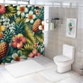 thumbnail image 7 of GOSMITH Leaf Hawaiian Pineapples Tropical Palm Leaves Flowers Green Yellow Pink for Bathroom Shower Curtain Multiple Sizes White, 7 of 7