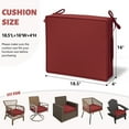 thumbnail image 5 of Kimunuk Outdoor Chair Cushions set of 2, 18.5" x 16" Zipped Waterproof Outdoor Seat Cushions Couch Pads with Ties for Patio Furniture, Burgundy, 5 of 6