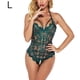 thumbnail image 1 of Cuerpo de encaje para mujer Ropa de dormir con correa sexy para mujer Lencería con cuello en V, L, Verde oscuro Inevent XX000063-12, 1 of 7