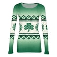 thumbnail image 5 of ASDFVBKG Women St Patrick's Day Shirts: Dressy Crew Neck Basic Long Sleeve Rib Fitted T-Shirts Ribbed Knit Lucky Shamrock Comfortable Tees Army Green L, 5 of 6