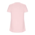 thumbnail image 4 of Pxiakgy Hauts Grande Taille pour Femmes Hauts d'Été Plissés Col Rond Manches Courtes Tuniques Blouses Roses + m, 4 of 7
