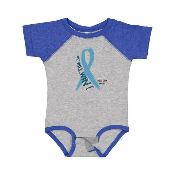 Inktastic We Will Win Against Prostate Cancer Ribbon Boys or Girls Baby Bodysuit