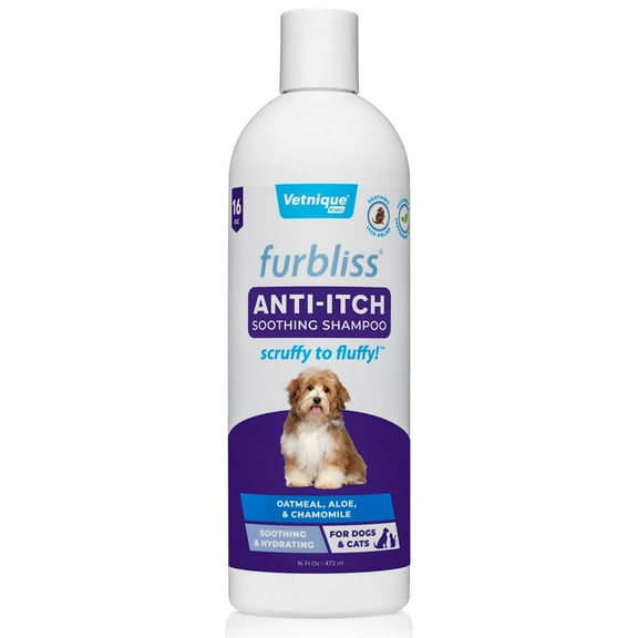 Vetnique Labs Furbliss Anti-Itch Dog Shampoo for Dogs & Cats, with Itchy Skin, 16oz