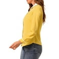 thumbnail image 4 of MODA NOVA Junior's Button Up Shirt Long Sleeve Buttons Cuff Top Blouse Yellow XXL, 4 of 6