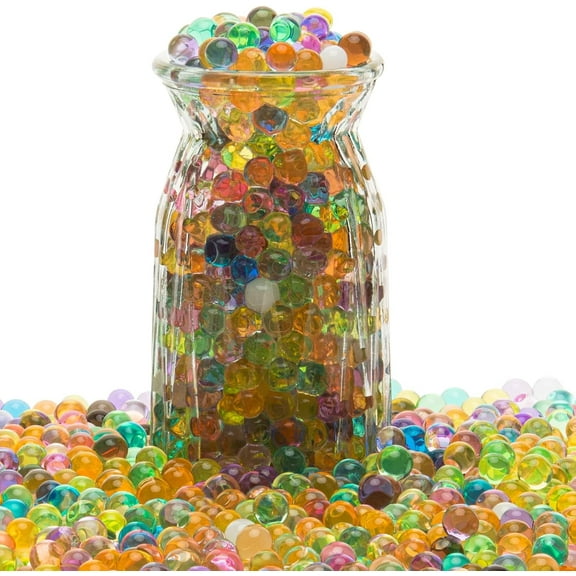YZhouD 15,00 Pieces Rainbow Water Gel Jelly Beads, Water Beads, Vase Filler for centerpieces, Non Toxic Water Beads for Soilless Planting, Floral Arrangement, Vase Filler (Mix Color)