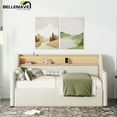 thumbnail image 2 of Bellemave Upholstered Plywood, Medium Density Fiberboard, PU Leather LED Light twin size, 2 of 10
