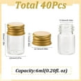 thumbnail image 2 of 40Pcs Mini Bottles with Aluminum Screw Caps 6ml Small Glass Vials Mini Glass Jars Mini Glass Bottles Tiny Jars Clear Glass Wishing Bottle Empty Jar for Liquid DIY Crafts Party Favors Beads Gold, 2 of 9