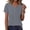 Gray-1, variant on Womens Short Sleeve Henley Top - Relaxed Fit Button Front Pleated Stretchy Wrinkle Resistant Casual Crewneck Blouse Plus Size S-XXXL Army Green,Size L