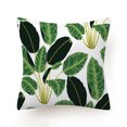 thumbnail image 2 of Juego de 4 Fundas de Cojín 45 x 45 cm Hojas Tropicales Funda de Almohada Decorativa de Lino de Poliéster Verde para Sofás Camas Sillas Sala de estar Decoración del hogar JAMW Sencillez, 2 of 5