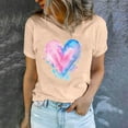 thumbnail image 5 of Babysbule Womens Tops Adult's Valentine's Day Cute Heart Print T-shirt Casual Stylish Round Neck Short Sleeve Blouses, 5 of 5