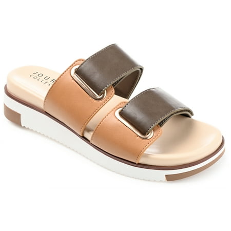 

Journee Collection Womens Ashanti Slip On Slide Multi Strap Sandals
