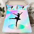 thumbnail image 2 of Homewish Ballet Girls Silhouette Bed Sheets,Gymnastic Sports King Sheets,Pink Blue Black Sheet Set For Girls Kids,Super Cozy Room Decor,4pcs, 2 of 7