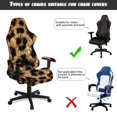 thumbnail image 6 of Jiueut Brown Leopard Print Gaming Chair Cover Set of 4, Wear Resistant Computer Chair Cover with Stretchable Band Universal Rotating Chair Protection with Armrest Cover, 6 of 7