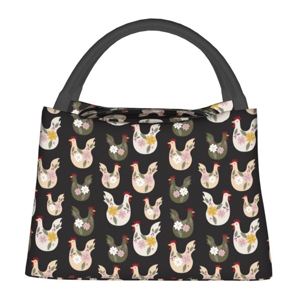 Balery Flowe Rooster Bolsa de Aislamiento Portátil – Bolsa de Almuerzo con Forro de Aluminio Mejorado, Funda Impermeable y Fácil de Limpiar para Picnic y Caja de Almuerzo
