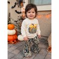 thumbnail image 4 of Cjfdfy Toddler Baby Girl Halloween Outfit Camo Pumpkin Print Long Sleeve Pullover Camouflage Flare Pants Little Baby Cute My First Halloween Fall Winter Clothes, 4 of 9