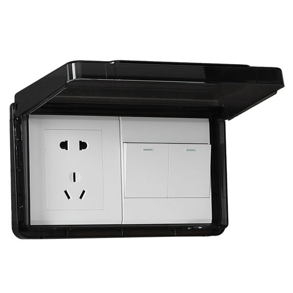 Bathroom Wall Switch Cover Reversible for Type 86 Double Socket Thin Waterproof