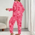 thumbnail image 6 of FDGIU ‌‌‌‌Women's Heart Print Pajamas Plus Size - Long Sleeve Button Up & Pants Comfy Sleepwear Set, 6 of 6