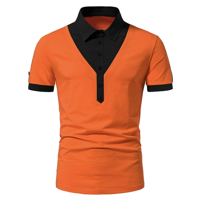Pedort Oversized T For Men Workout Polo Shirts for Men Moisture Wicking Short Sleeve Outdoor Sports Performance Golf Tennis T-Shirt Orange,2XL - Walmart.com