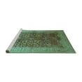 thumbnail image 2 of Ahgly Company Machine Washable Indoor Rectangle Oriental Turquoise Blue Industrial Area Rugs, 2' x 3', 2 of 4