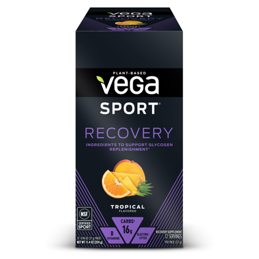 Vega Sport Recovery Powder, Tropical, 12 Ct