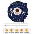 thumbnail image 6 of 15 Inch Round Placemats Set of 4, Happy Birthday Non Slip Heat Insulation PP Table Mats, Navy Blue Modern Abstract Art Washable Place Mats for Kitchen Dining Party Table Decor, 6 of 7