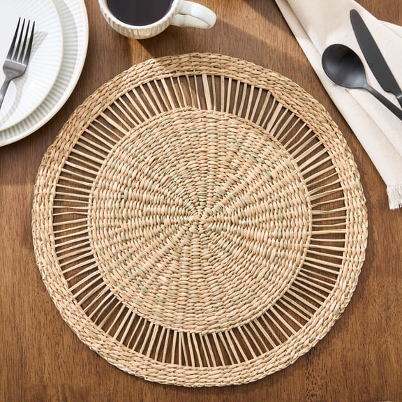 Better Homes & Gardens Seagrass Woven Round Placemat, 15 in, Natural