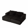 thumbnail image 4 of 87" Oversized Sectional Lounge Chaise,No Assembly Required,Cloud Plush Loveseat with two Removable Footstool,Fluffy Modern Sleeper Chair for Indoor Living Room Bedroom, 4 of 5