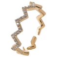 thumbnail image 1 of Anillo de circón con patrón de ondas doradas para los altibajos de mi hija, 1 of 5