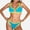 Teal, variant on Women's Two Piece Bikini Set with Cutout Front Detail and Contrast Trim Strappy Design - Medium, Black